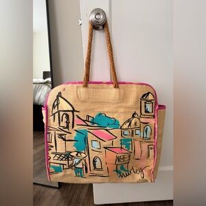 Vintage Hurley Straw Beach Bag